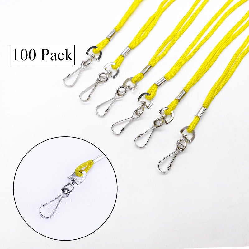 HOSL Deluxe Neck Lanyards Economy Round 36" with Swivel Hook/J-Hook(Yellow, 100 Pack) - Image 2